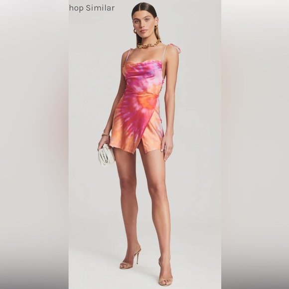 NEW Retrofete ARIELLA SILK DRESS In Sunset Color